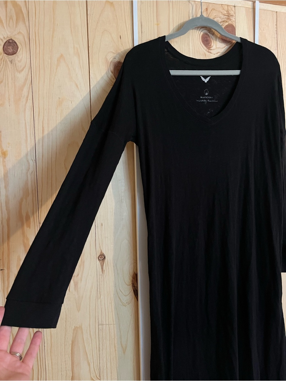 Rapsodia Peruvian Cotton Linen Knit Black Dress - Picture 2 of 6